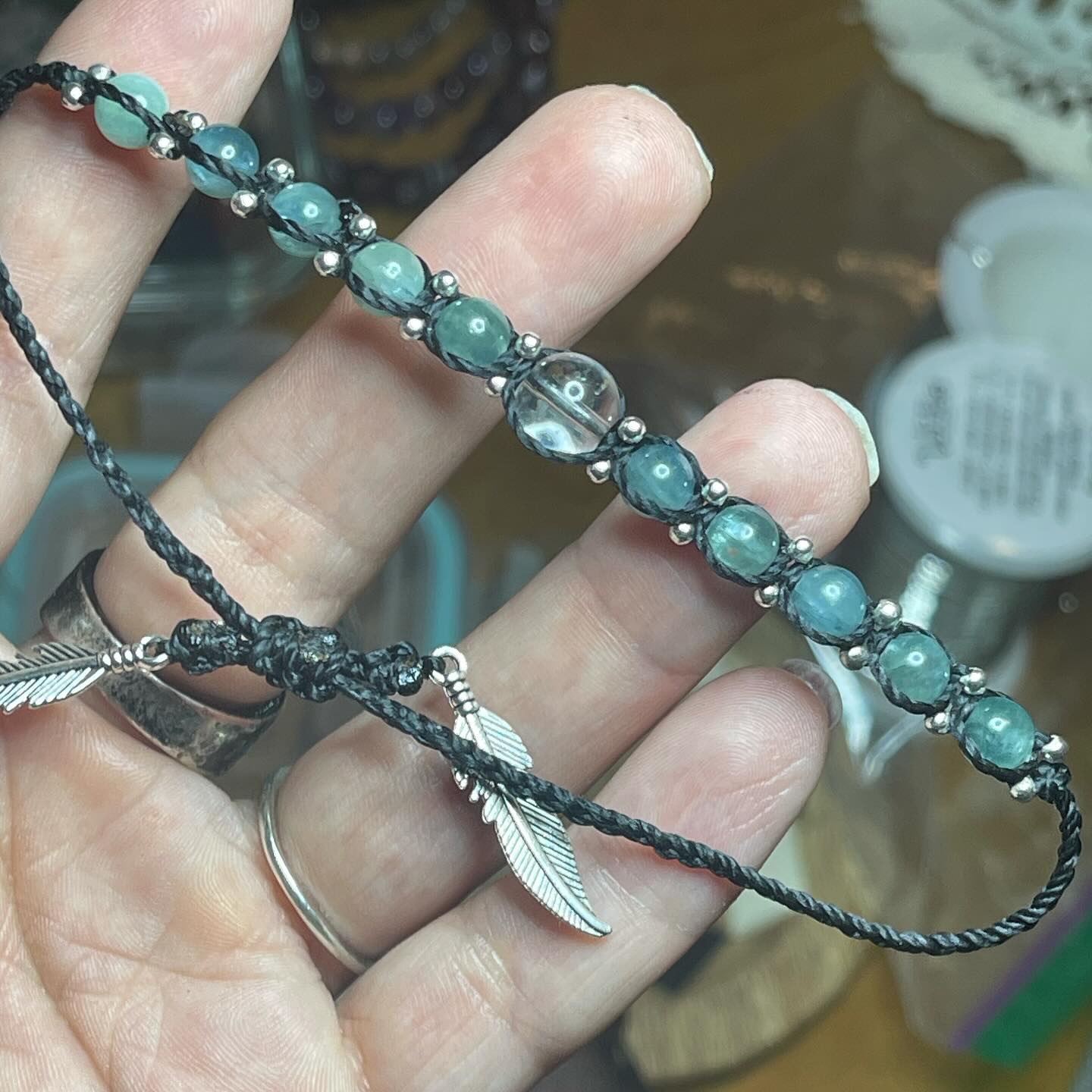 'Soul Tide' Blue Green Kyanite Adjustable Bracelet