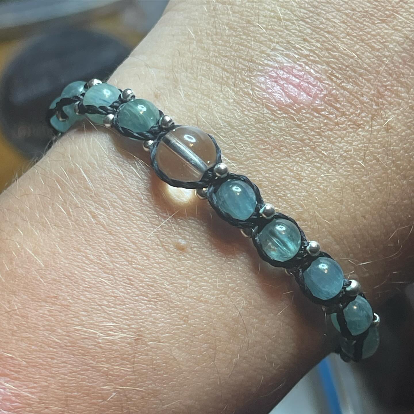 'Soul Tide' Blue Green Kyanite Adjustable Bracelet