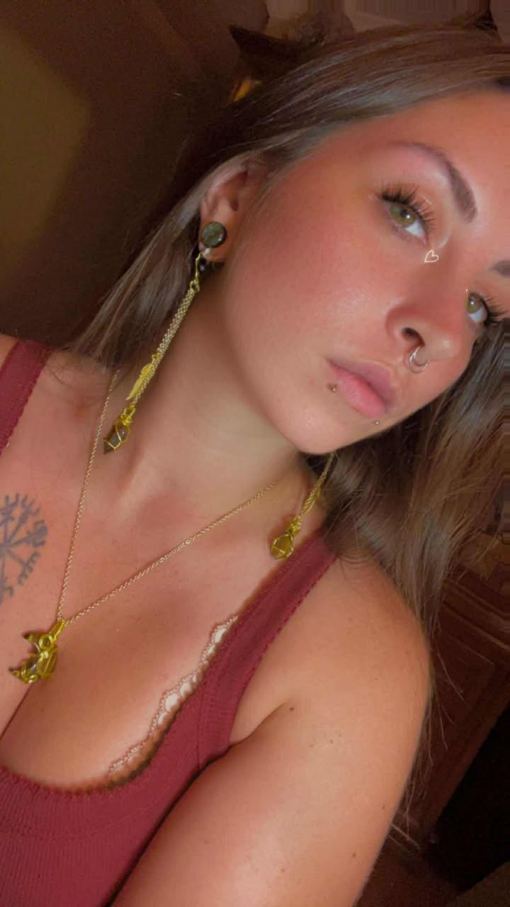'Crescent Valor' Tiger's Eye Crescent Moon Necklace & Point Earring Set